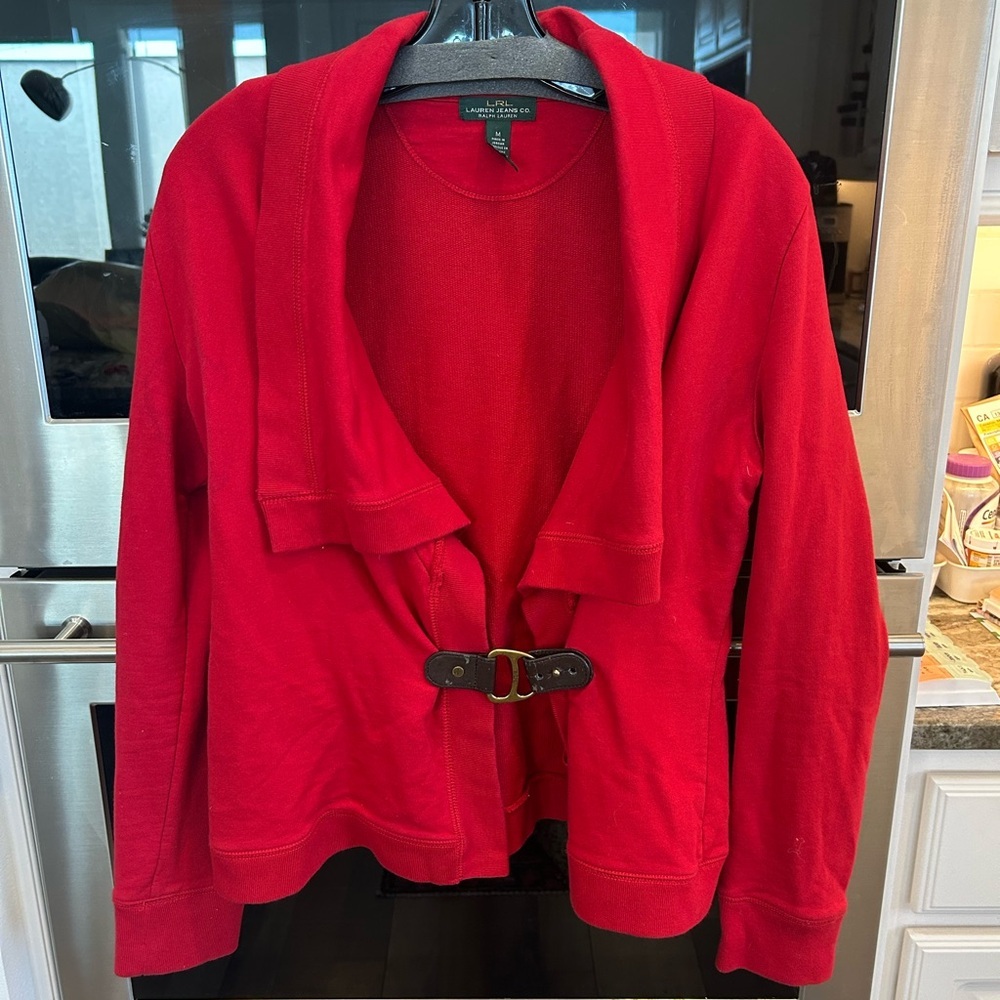 Lauren jeans company Scarlet Women's belted  Cardigan M has stains wear
